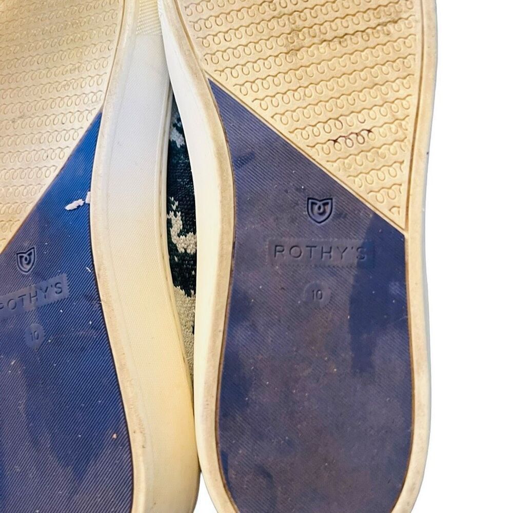 Rothys Blue and White Slip-On Sneakers - Picture 9 of 11